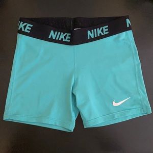 Girls’ Nike Pro Shorts - Turquoise- Size M